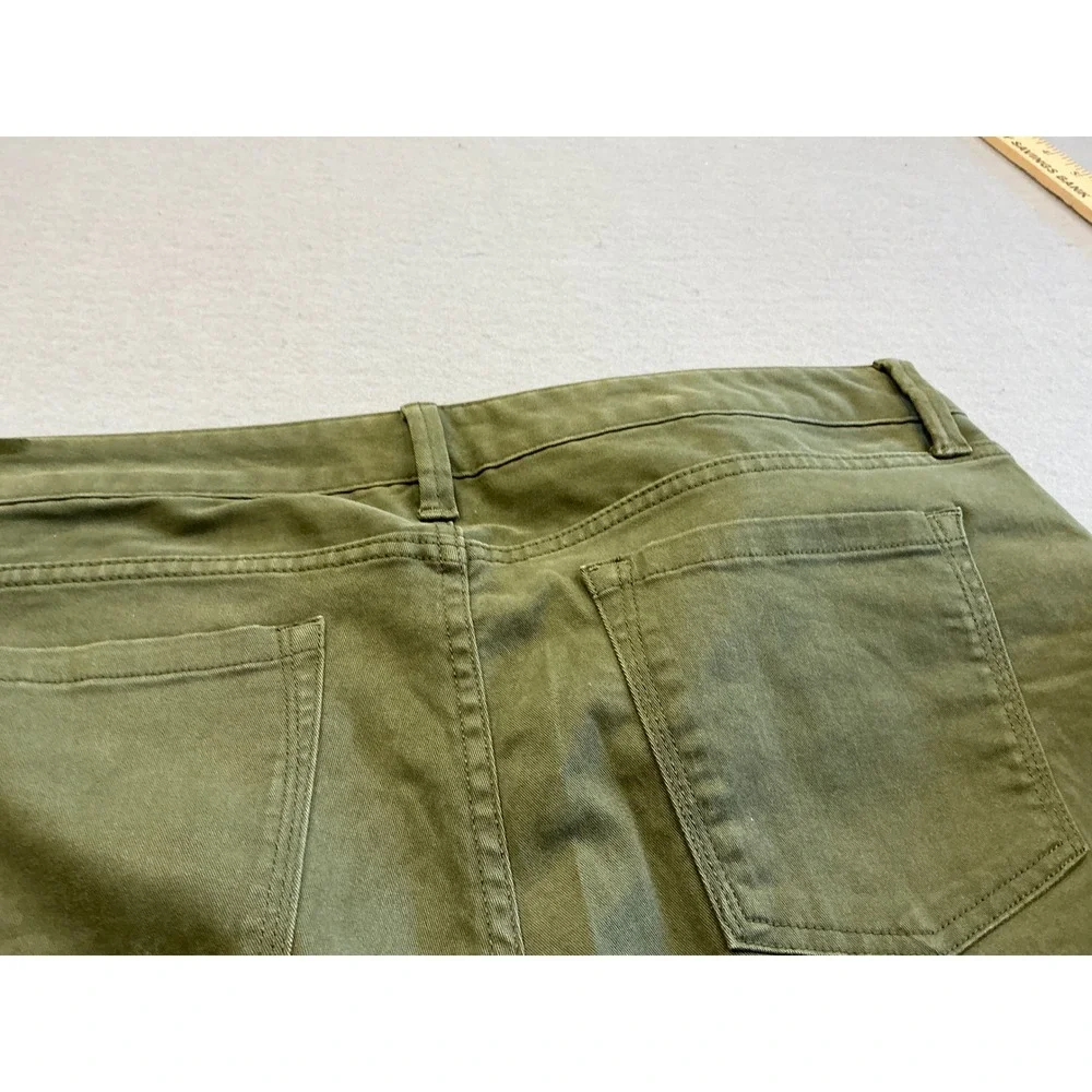 Banana Republic Pants Womens‎ 8A Green Twill Zip Leg Skinny Whispering Pine